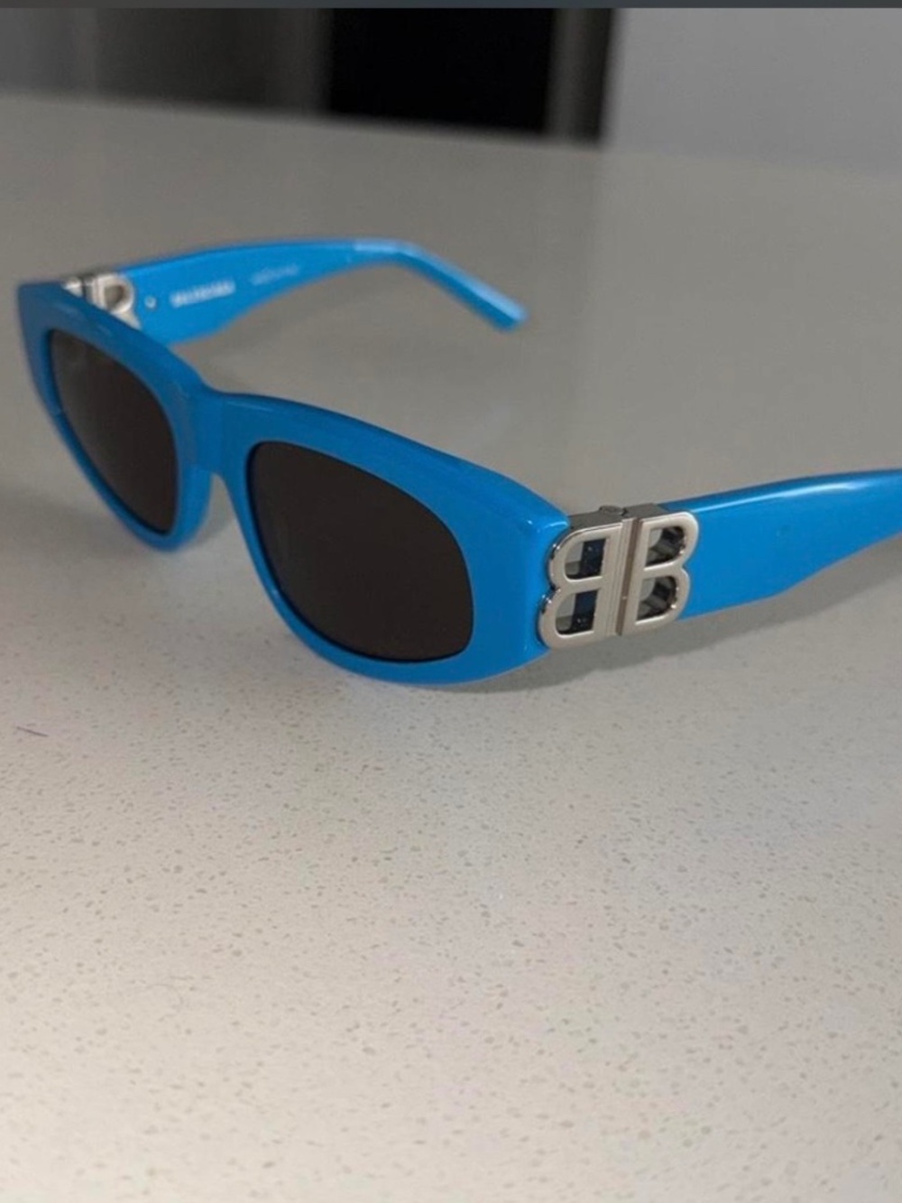 Blue balenciaga sunglasses